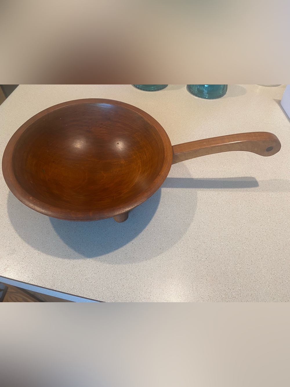 Vintage Wooden Munising Dough Bowl with handle